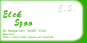 elek szoo business card